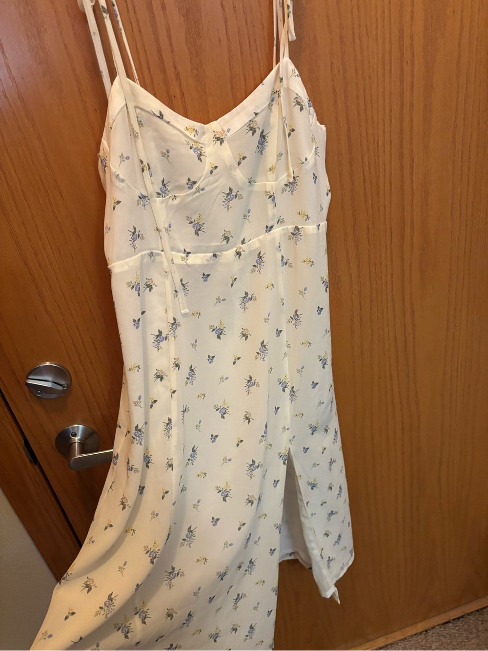 Cream Summer Dress with Flower Design by Forever 21